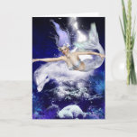 Mermaid with Dolphin Greeting Card