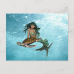 Mermaid with Sea Turtle  Postcard