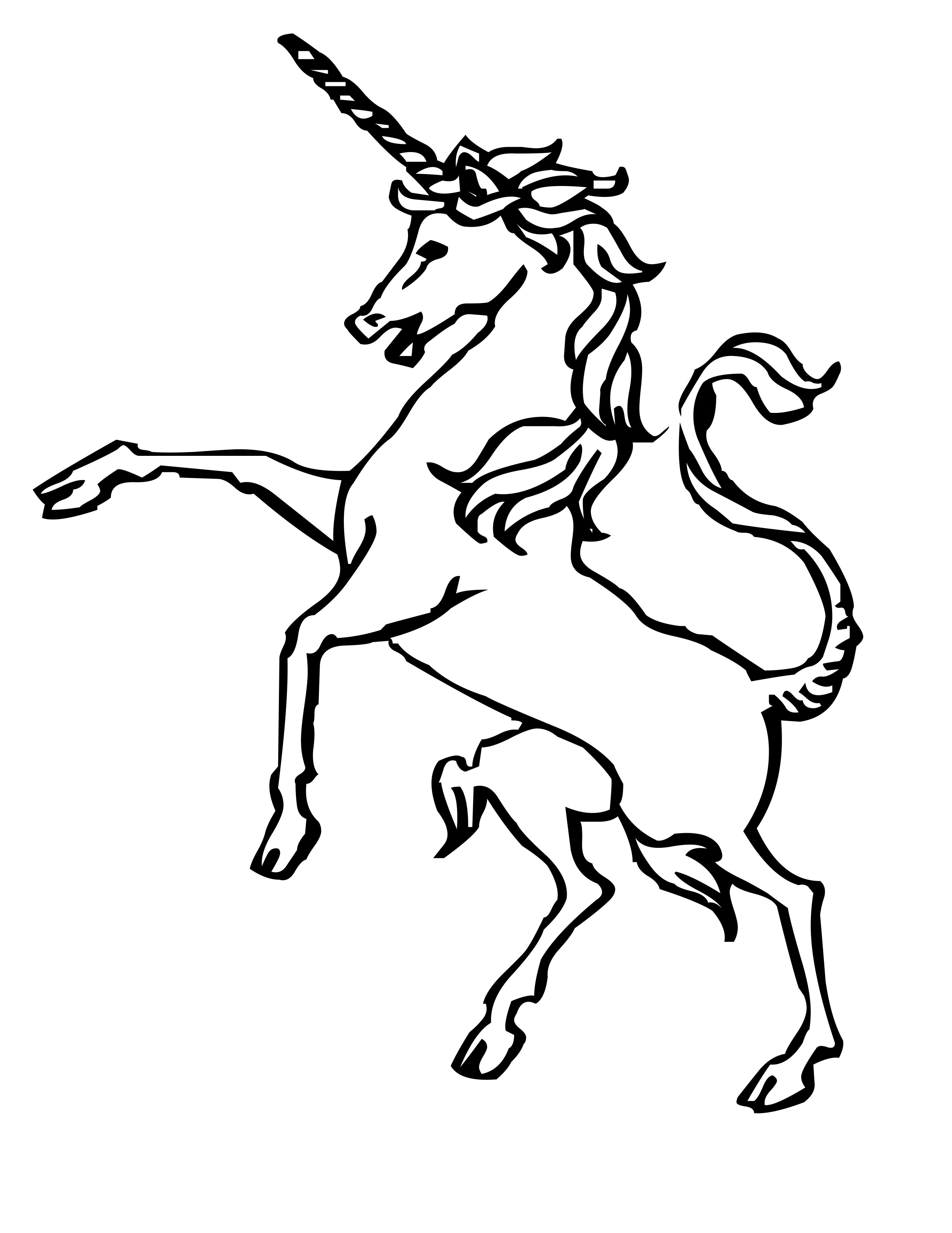 unicorn coloring pages easy - photo #17