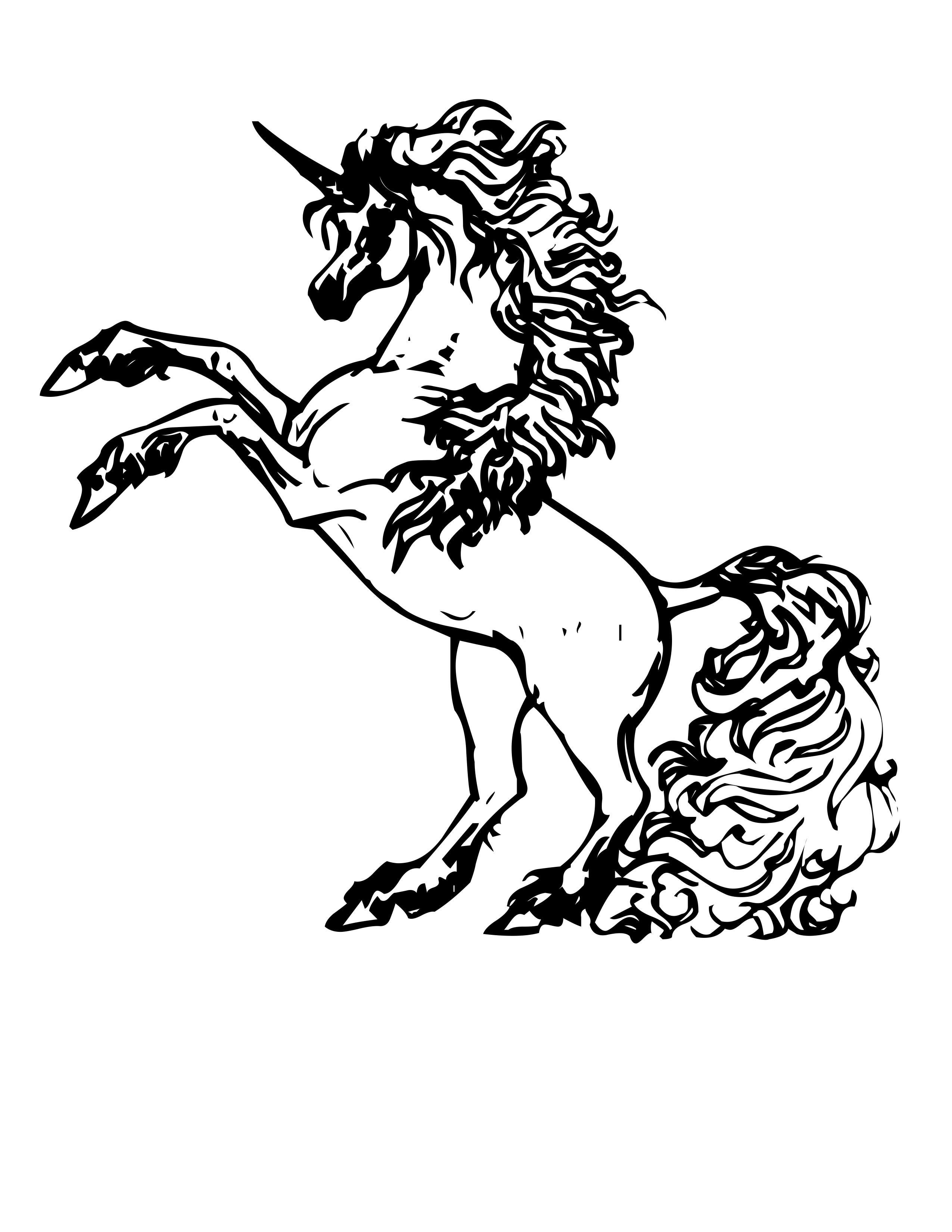 unicorn detailed coloring pages - photo #24