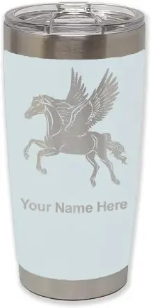 Personalized 20oz Tumbler, Pegasus (Light Blue) | Engraved Gift