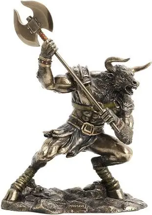 1 3 3/4" Tall Minotaur The Creature from The Labyrinth Cold Cast Bronze Resin Sculpture