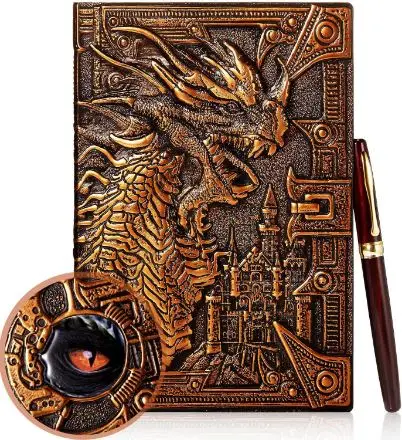 Dragon Journal Embossed Leather Journal Writing Antique Dragon Journal Notebook