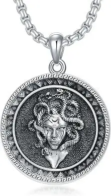 Sterling Silver Medusa Necklace Pendant