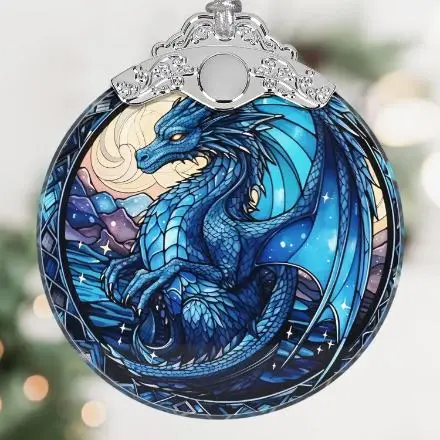 Dragon Stained Glass Christmas Ornament