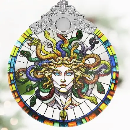Medusa Christmas Ornaments, 3" Stained Glass