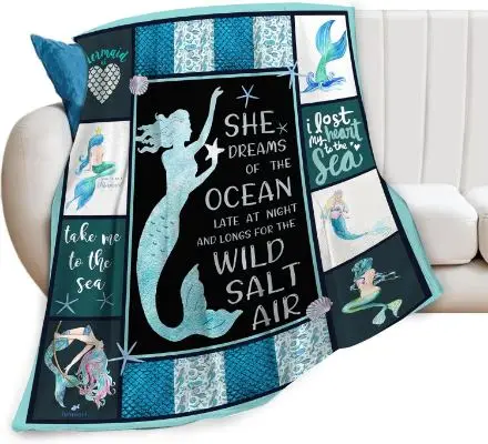 Mermaid Blanket - Mermaid Tail Throw Blanket Soft Fleece