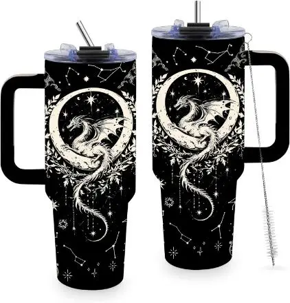Dragon Gifts for Men Women, 40oz Tumbler with Handle