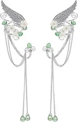 Fairy Elf Ear Cuffs, Butterfly Elf Ear Cuffs with Tassel, Elven Cosplay Costume Ear Wrap Earrings