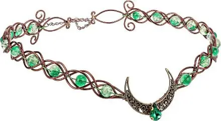 Celtic Beaded V-Shaped Crown - Fairy Moon Viking Headpiece Elf Circlet