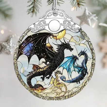 Dragon Stained Glass Ornament