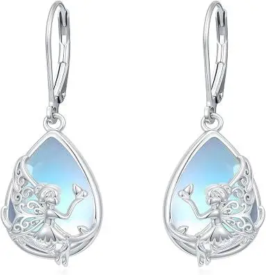 Fairy Gift Necklace/Earrings for Women 925 Sterling Silver Angel Elf Jewelry