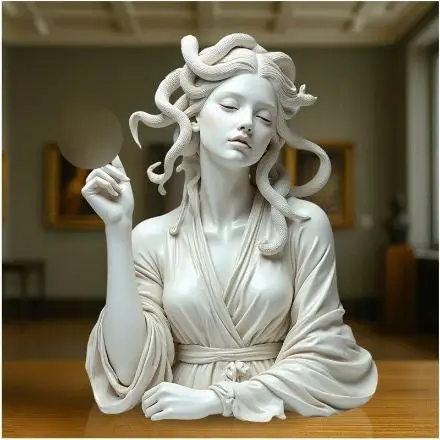 Medusa with Attitude sculpture