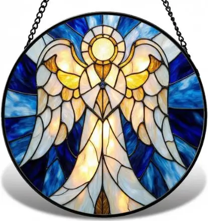 Guardian Angel Stained Glass Suncatcher