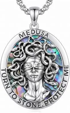 Goddess Necklace 925 Sterling Silver Medusa Necklace