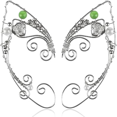 Elven Ear Cuffs for Women, Handmade Elf Fairy Earrings Cuff Wrap Clip-on Filigree Earrings
