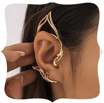Elf Ear Cuffs Clip Earrings Wing Filigree Elf Ear Jewelry for Women