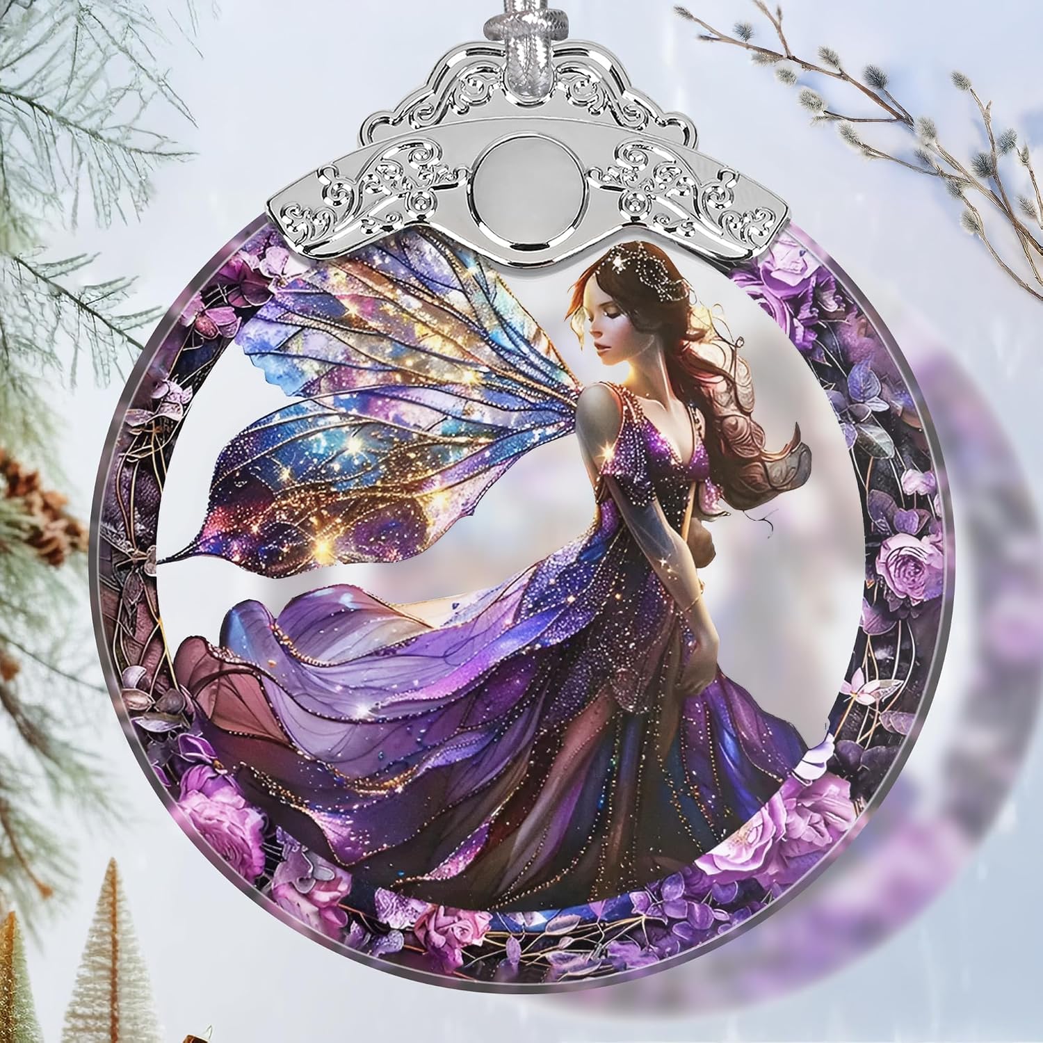 Stained Glass Fairy Ornament