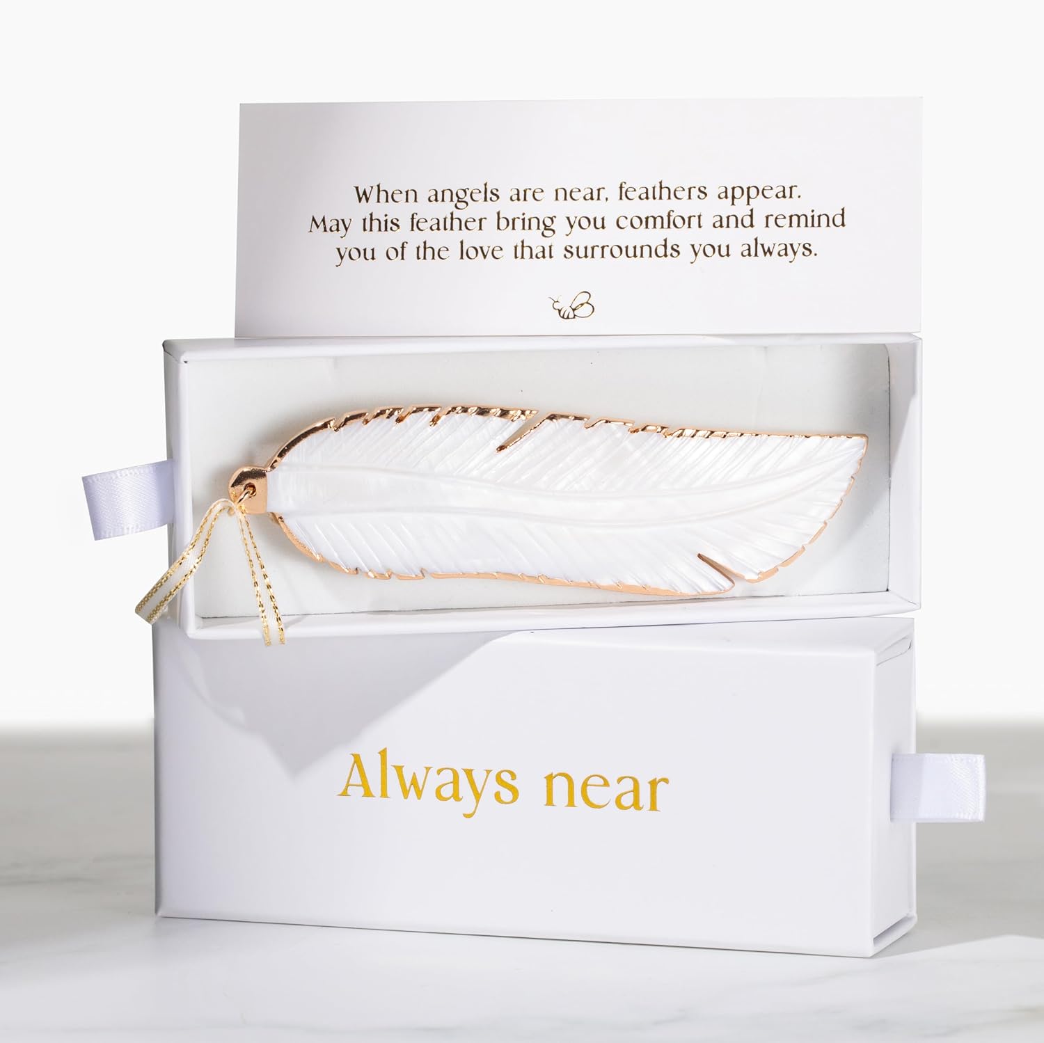Hand-Carved Angel's Feather Memorial Ornament