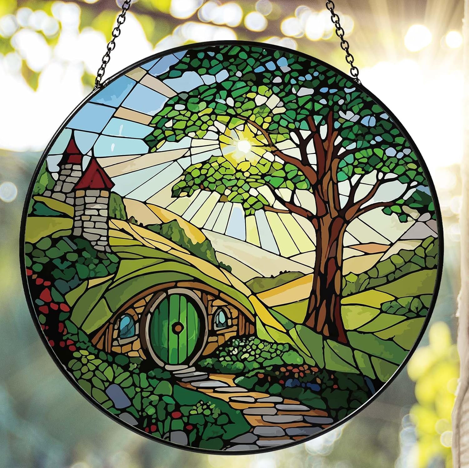 Shire Sun Catcher 7.87'' Stained Glass Window Hanging Gifts