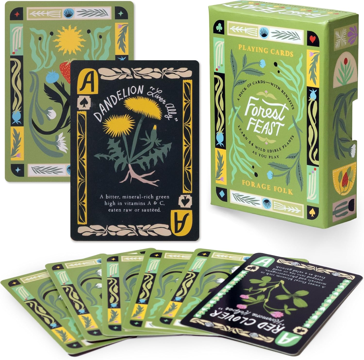 Forest Feast Botanical Playing Cards for Nature Lovers &amp; Collectors